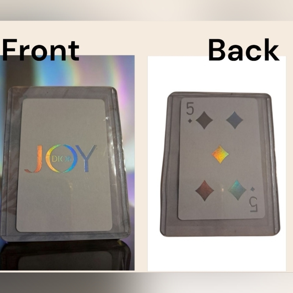 Dior JOY Holographic Playing Card 5 Of DIAMONDS